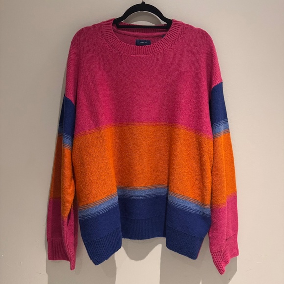 GANT Degrade Striped Crew Neck Sweater - Picture 1 of 5